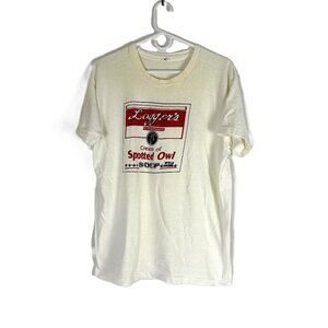 Vintage Condensed Loggers Soup Spotted Owl T Shirt XL 80's (Marks)